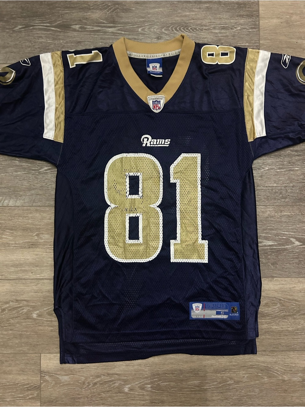 Reebok Rams Navy and Gold #81 Football Jersey - Men's